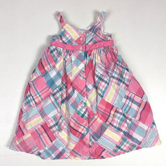 Janie and Jack Dress Girls Sz 18-24m Pink Plaid 2008 Little Beachcomber Sundress - Picture 3 of 5